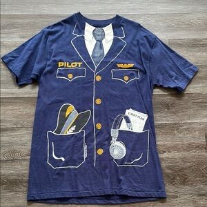 Vintage 80’s Halloween Airline Pilot Costume Graphic Single Stitch T-Shirt